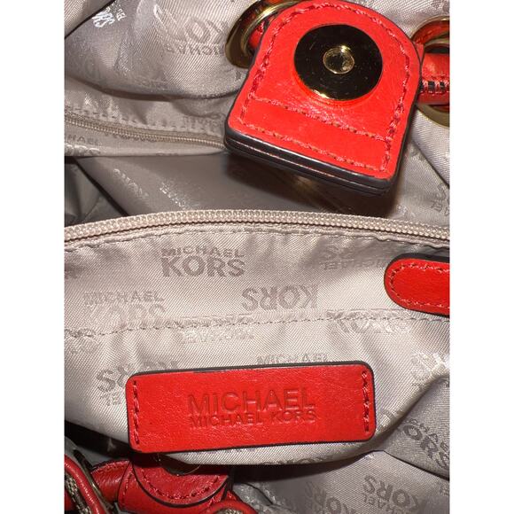 Michael Kors Canvas & Leather Tassel Shoulder Bag - Cream/Brown - EUC - Picture 5 of 17